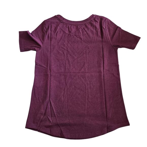 Universal Standard Tee Rex Short Sleeves Top Eggplant Womens Size 0 Casual Basic - Picture 2 of 8
